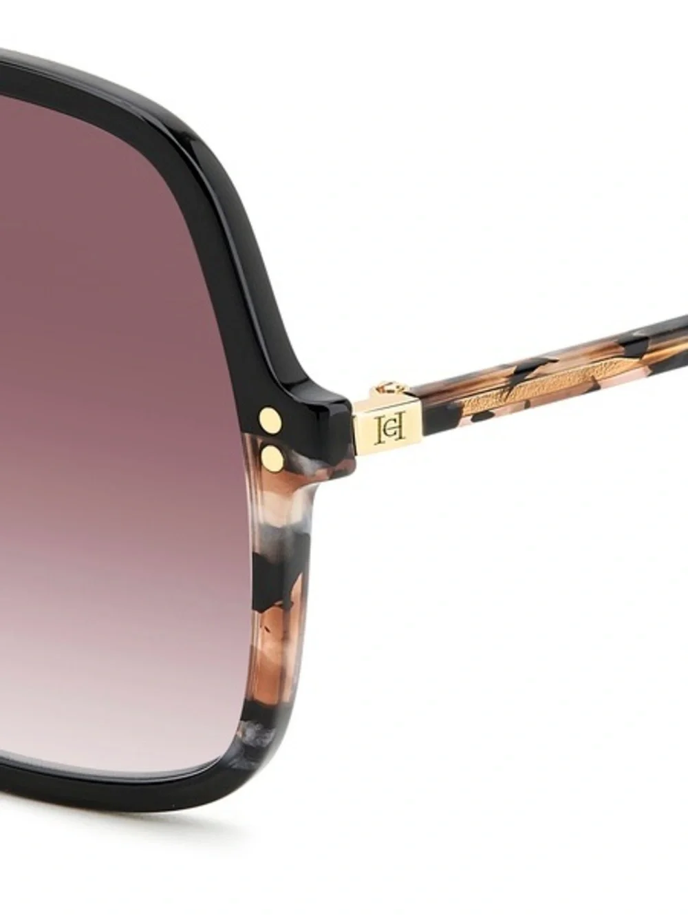 Carolina Herrera Black Gradient Oversized Square Sunglasses